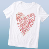 Coeur rouge scandinave blanc