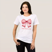 T-shirt En Tri-matière Coeurs rouges Coquette Saint Valentin Bow (Recto plein)