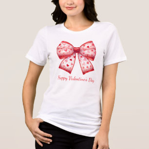 T-shirt En Tri-matière Coeurs rouges Coquette Saint Valentin Bow