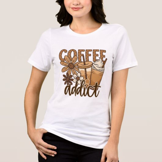 T-shirt En Tri-matière Coffee addict.  (Recto)
