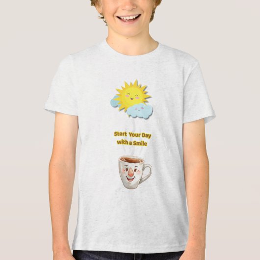 T-shirt En Tri-matière Coffee Time – Cute Smiling Cup (Recto)