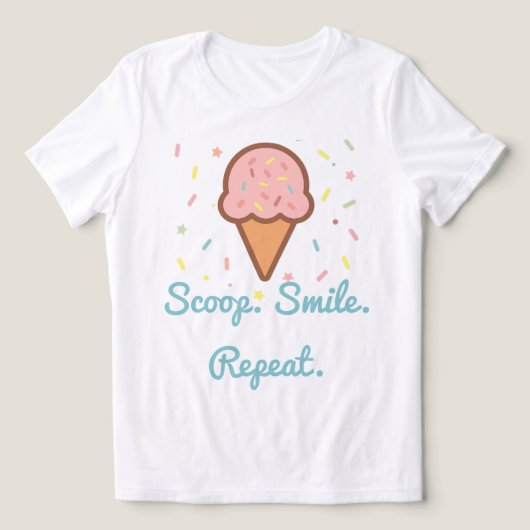 T-shirt En Tri-matière Col arrondi. Souriez. Recommencer. - Beau cône de  (Design Recto)