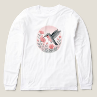 T-shirt En Tri-matière Colibri Rêvé Avec Fleur | BKANC SEULEMENT