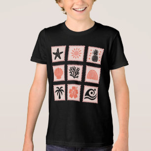 T-shirt En Tri-matière Collage des timbres de nature