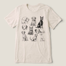 Collection de croquis de chiots de races de chiens