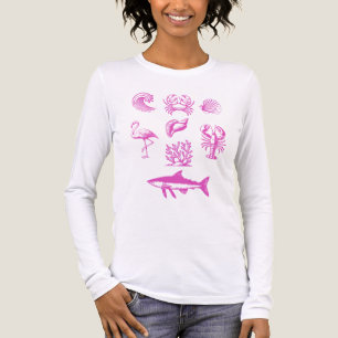 T-shirt En Tri-matière Collection de timbres d'été côtiers en pastels
