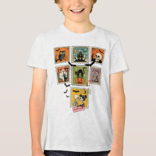 T-shirt En Tri-matière Collection de timbres postérieurs Halloween vintag