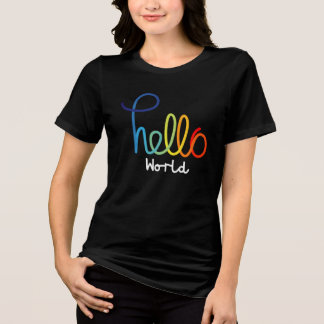 T-shirt En Tri-matière Colorful Hello World Women's Tri-mixend T-shirt