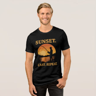 T-shirt En Tri-matière Conception d'aventure de pêche avec répétition de 