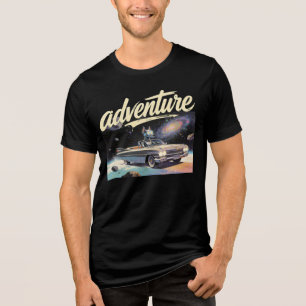 T-shirt En Tri-matière Conception d'aventure de voiture rétro