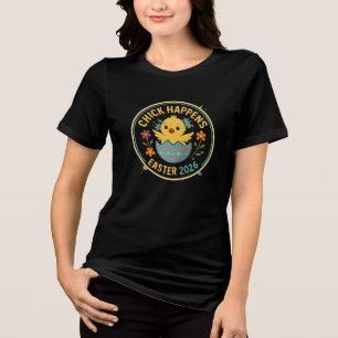 T-shirt En Tri-matière Conception de badge Pâques 2026 – Chick Happens