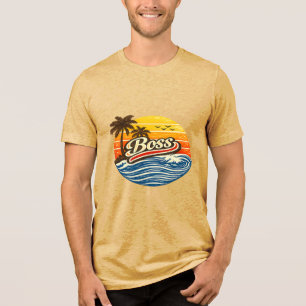 T-shirt En Tri-matière Conception de Boss Retro Sunset