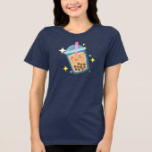 T-shirt En Tri-matière Conception de Bubble Tea Heureux Mignon  (Recto)
