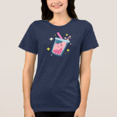 T-shirt En Tri-matière Conception de Bubble Tea Mignon et Joyeux (Recto)