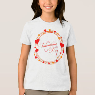 T-shirt En Tri-matière Conception de cercle de la Saint-Valentin-25695