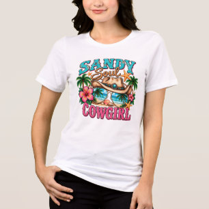 T-shirt En Tri-matière Conception de chapeau de cowgirl occidental de pla