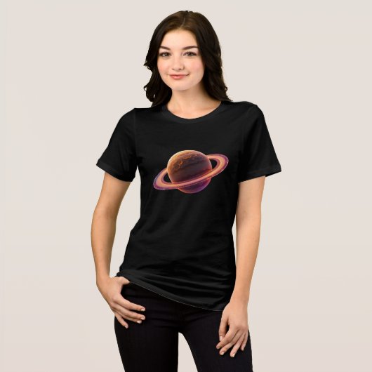 T-shirt En Tri-matière Conception de la planète Saturne (Recto plein)