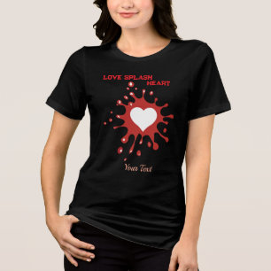 T-shirt En Tri-matière Conception de l'éclaboussure de cœur – Design d'ex