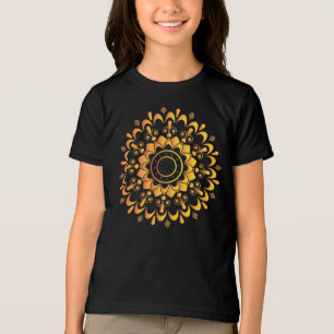 T-shirt En Tri-matière Conception de mandala unique doré-95747