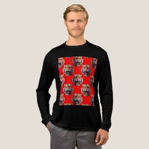 T-shirt En Tri-matière Conception de motif tête de tigre rouge