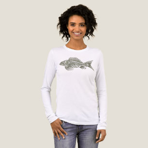 T-shirt En Tri-matière Conception de pêche d'ossature de poisson