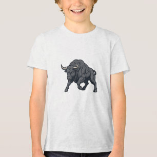 T-shirt En Tri-matière Conception de taureau de puissance agressive