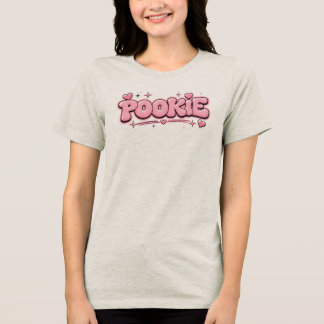 T-shirt En Tri-matière Conception de typographie bulle rose rétro Pookie