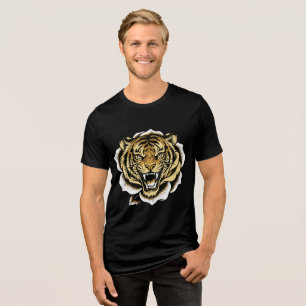 T-shirt En Tri-matière Conception d'illustration de tigre rugissant