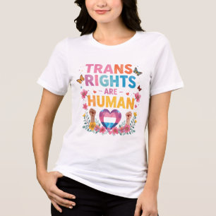 T-shirt En Tri-matière Conception Droits des Trans sont des Droits Humain