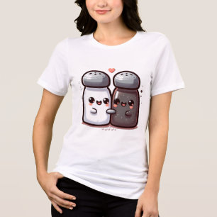 T-shirt En Tri-matière Conception d'un couple de sel et poivre adorable