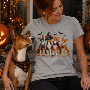 T-shirt En Tri-matière Conception Halloween de Basenjis effrayants