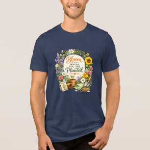 T-shirt En Tri-matière Conception Inspirante de Jardin Floral Aquarelle