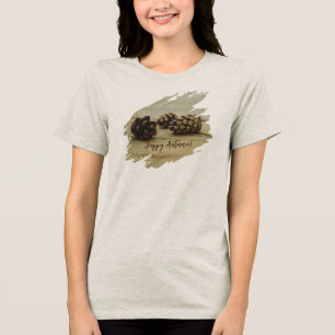 T-shirt En Tri-matière Cônes de pin rustiques Photo marron de la nature J