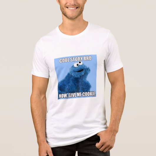 T-shirt En Tri-matière Cookie Monster "Cool Story Bro" (Recto)