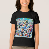T-shirt En Tri-matière Cool, Amusez-Vous - Penguin Snowball Combat (Recto)