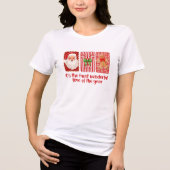 T-shirt En Tri-matière Coquette Christmas Santa Candy Canes Gingerbread (Recto)
