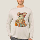 T-shirt En Tri-matière Coquette Ghost Bow Retro Blue Orange Denim & Patc (Recto)