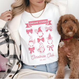 T-shirt En Tri-matière Coquette Gnome Amateurs de Noël Club - Rose   BLAN