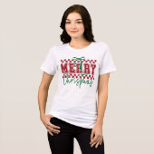 T-shirt En Tri-matière Coquette Retro Merry Christmas Trendy Typography (Recto plein)
