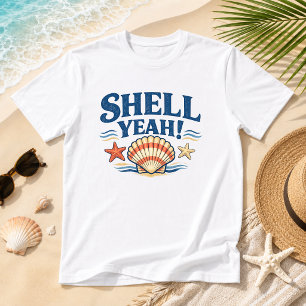 T-shirt En Tri-matière Coquillage ouais ! Humour de vacances sur la plage