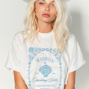 T-shirt En Tri-matière Coquillages et Cloches de Mariage Enterrement de V