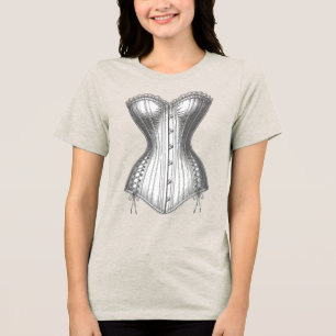 T-shirt En Tri-matière Corset Vintage Mariage Mode Art