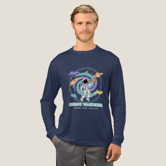 T-shirt En Tri-matière Cosmic Wanderer Astronaut Telescop (Recto complet)