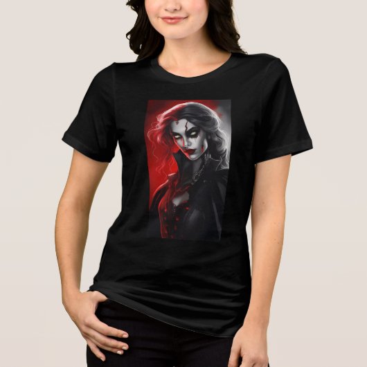 T-shirt En Tri-matière Costume d'Halloween Gothique Vampire bande dessiné (Recto)