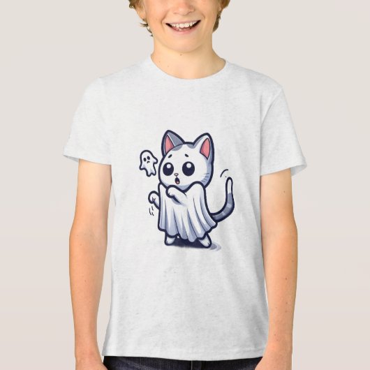 T-shirt En Tri-matière Costume Halloween Ghost Kitty (Recto)