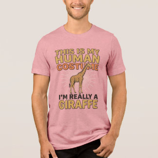 T-shirt En Tri-matière Costume Humain de Girafe Drôle Gravure Vintage Shi
