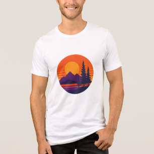 T-shirt En Tri-matière Coucher de soleil rétro ambiance nature Esthétiq