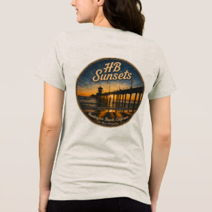 T-shirt En Tri-matière Coucher de soleil sur la jetée de Huntington Beach