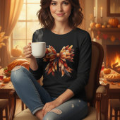 T-shirt En Tri-matière Couleurs automnales Bow automne Thanksgiving