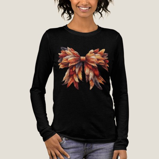 T-shirt En Tri-matière Couleurs automnales Bow automne Thanksgiving (Recto)